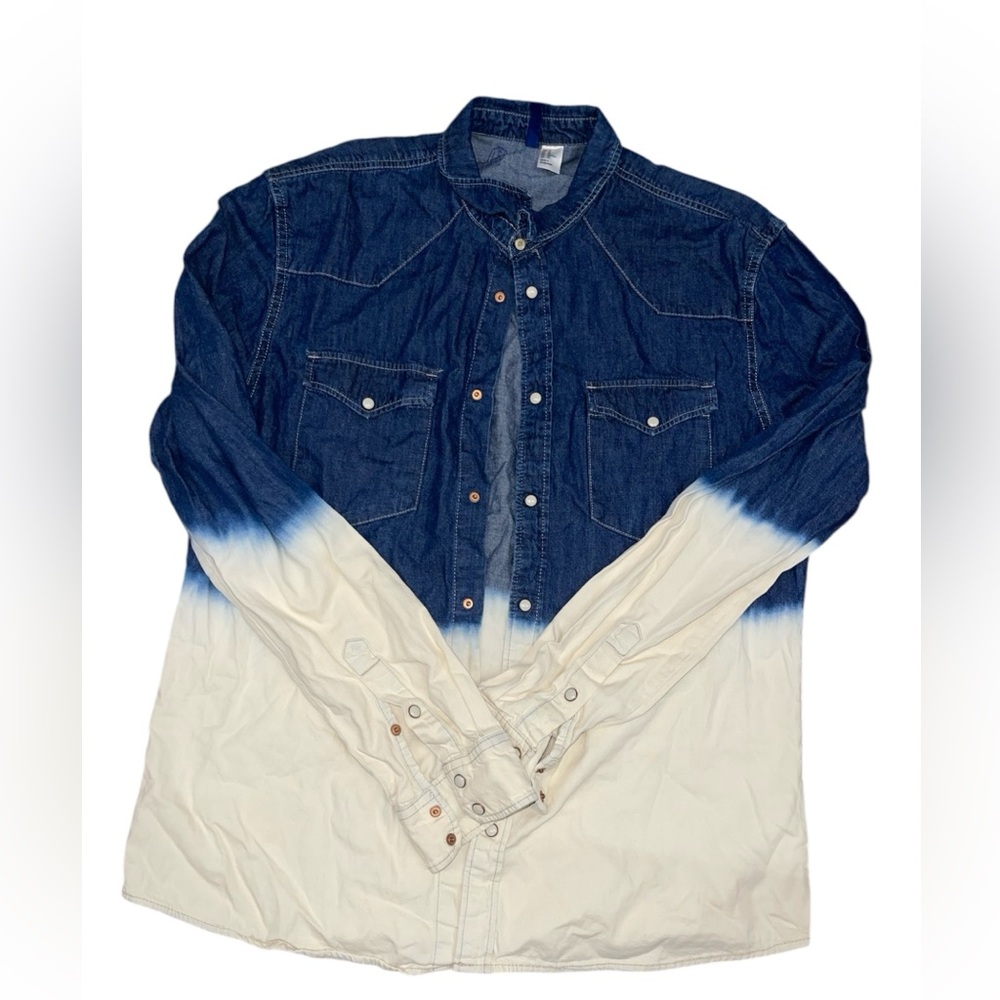 H&M Denim Blue and White Men's Shirt